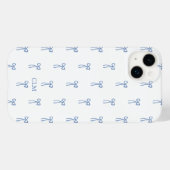 Monogram Kleine Boog Blauw Case-Mate iPhone Case (Achterkant (horizontaal))