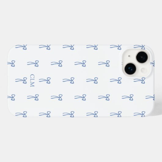 Monogram Kleine Boog Blauw Case-Mate iPhone Case (Achterkant (horizontaal))