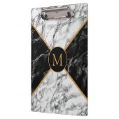 Monogram Klembord met zwarte witte cheque Marmer (Links)