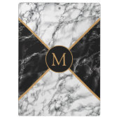 Monogram Klembord met zwarte witte cheque Marmer (Achterkant)