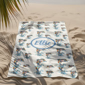 Monogram Kleur Pencil Dolphins Patroon Strandlaken