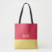 Monogram Kleurblok Tas Donkerroze en Geel (Voorkant)