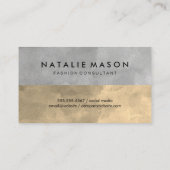 Monogram Kleurblokken Elegante Bloemen Visitekaartje (Achterkant)