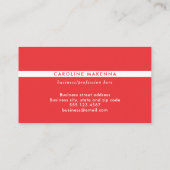 Monogram kleurenblok Rood en Wit Professioneel Visitekaartje (Achterkant)
