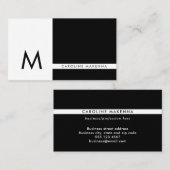 Monogram kleurenblok zwart-wit Professional Visitekaartje (Voorkant / Achterkant)