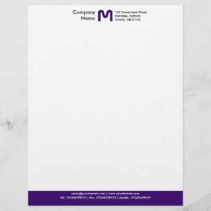 Monogram kleurenfilter - donker Paars Gepersonaliseerd Briefhoofd