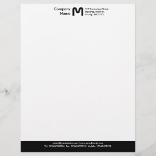 Monogram kleurenfilter - zwart gepersonaliseerd briefhoofd