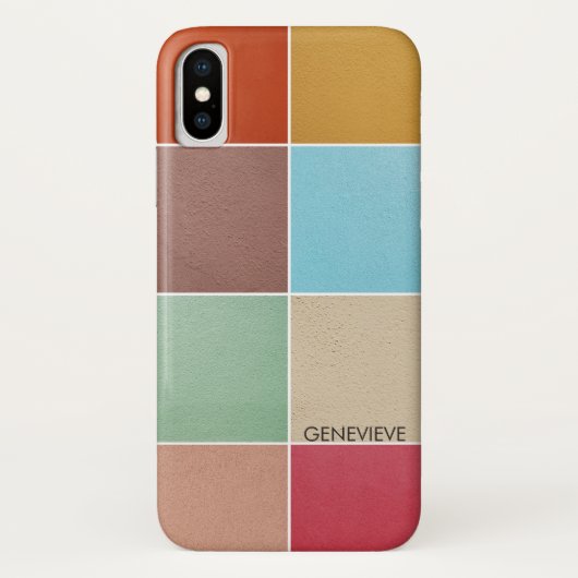 Monogram kleurenvierkanten Case-Mate iPhone case (Achterkant)