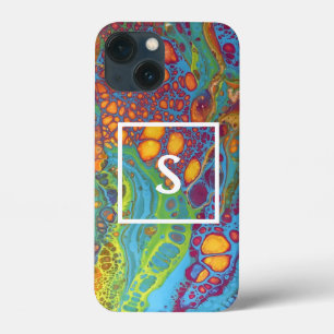 Monogram kleurig Abstract Acrylzuur iPhone 13 Mini Hoesje
