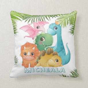 Monogram kleurig Cute Dinosaurs Kussen