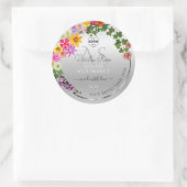 Monogram kleurig Floral Silver Product Label (Tas)