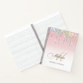 monogram kleurig glittermuisblok notitieboek (Binnen)