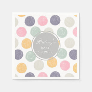 monogram kleurig pastel baby shower servet