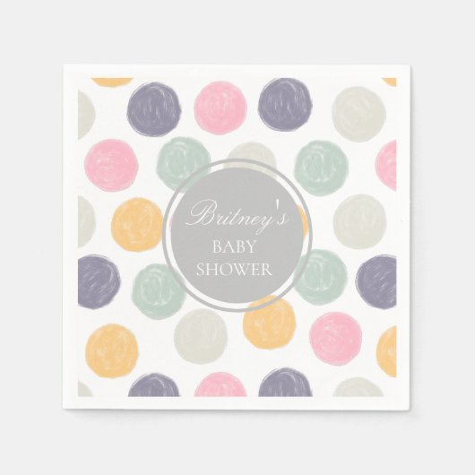 monogram kleurig pastel baby shower servet (Voorkant)