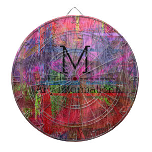 Monogram kleurige houtachtige korreltextuur #2 dartbord