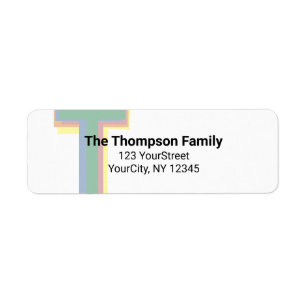 Monogram kleurige regenboogvet Typografie Etiket