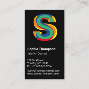 Monogram kleurige regenboogvet Typografie Visitekaartje