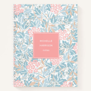 Monogram kleurrijk Floral Modern  Blauw Roze Notitieboek