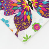 Monogram kleurrijk patroon met knoppen en bloemen fleece deken (Hoek)