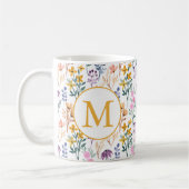 Monogram kleurrijk Waterverf fluitpatroon Koffiemok (Links)