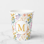 Monogram kleurrijk Waterverf fluitpatroon Papieren Bekers (Voorkant)