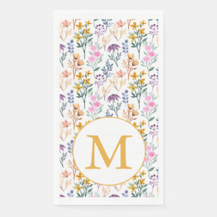 Monogram kleurrijk Waterverf fluitpatroon Servet