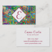 Monogram, Kleurrijke Abstracte Digitale Kunst met Visitekaartje (Voorkant / Achterkant)