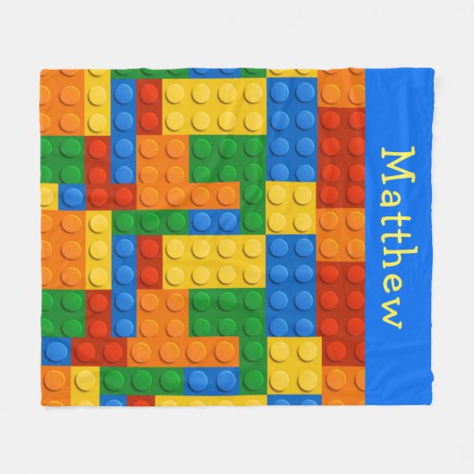 Monogram kleurrijke bouwblokken fleece deken (Voorkant (Horizontaal))