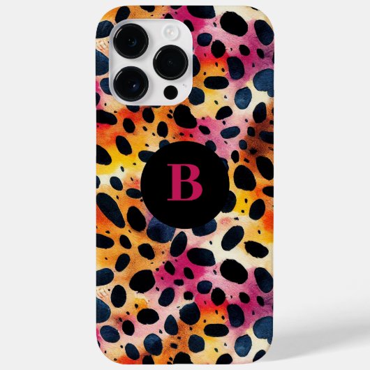 Monogram Kleurrijke Moderne Luipaard Print Case-Mate iPhone Case (Achterkant)