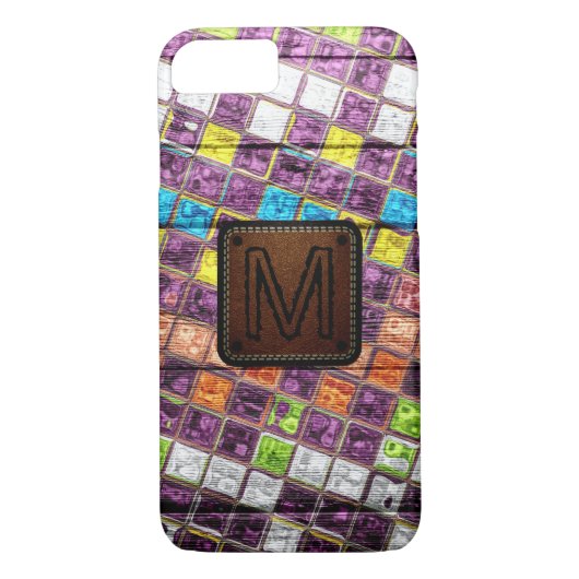 Monogram kleurrijke MozaïekPatroonblik Kijk #4 Case-Mate iPhone Case (Achterkant)