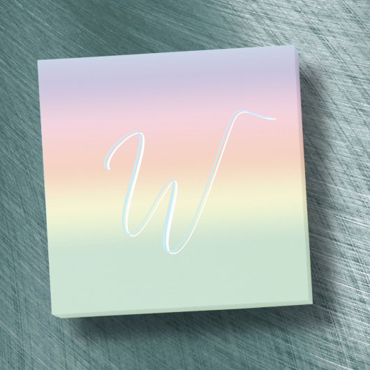 monogram kleurrijke pasteltypografie van de waterv post-it® notes