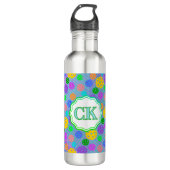 Monogram kleurrijke pickleball waterfles  (Voorkant)