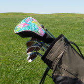 Monogram Kleurrijke Tropische Bladeren Custom Golfheadcover (Insitu)