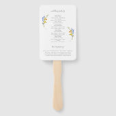 Monogram Kleurrijke Tuin Huwelijksprogramma Handwaaier (Achterkant)