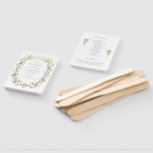 Monogram Kleurrijke Tuin Huwelijksprogramma Handwaaier (Niet-gemonteerd)