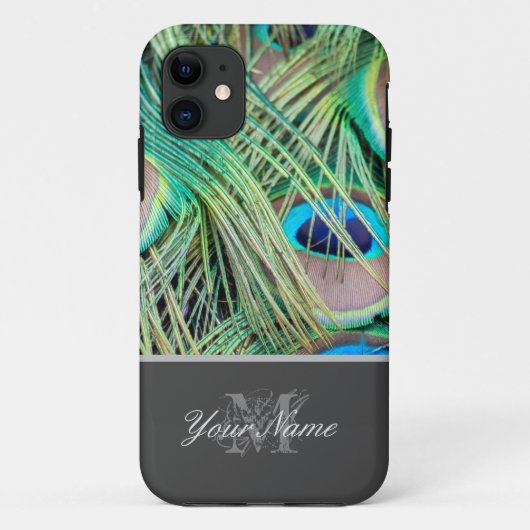  monogram kleurrijke vrek veren! Case-Mate iPhone case (Achterkant)