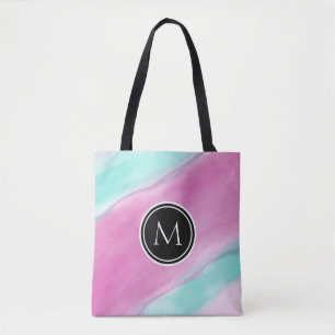 Monogram kleurrijke Waterverf Draagtas