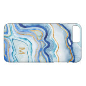 Monogram | Kobalt Agate II Case-Mate iPhone Case (Achterkant (Horizontaal))