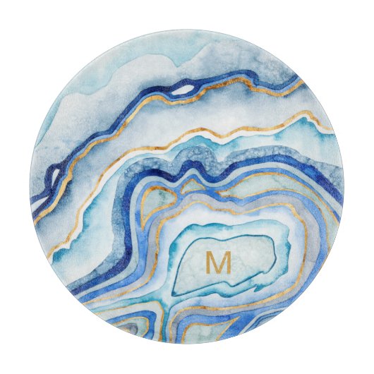 Monogram | Kobalt Agate II Snijplank (Voorkant)
