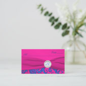 Monogram kobalt en fuchsia plaats kaarten plaatskaartje (Staand voorkant)