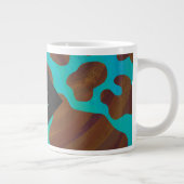 Monogram Koe Bruin en Blauwgroen afdrukken Jumbo Beker (Rechts)