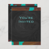 Monogram Koe Bruin en Blauwgroen afdrukken Kaart (Voorkant / Achterkant)