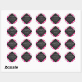 Monogram Koe Hot Pink en White Print Ronde Sticker (Vel)