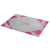 Monogram Koe Hot Pink en White Print Snijplank (Hoek)