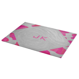Monogram Koe Hot Pink en White Print Snijplank