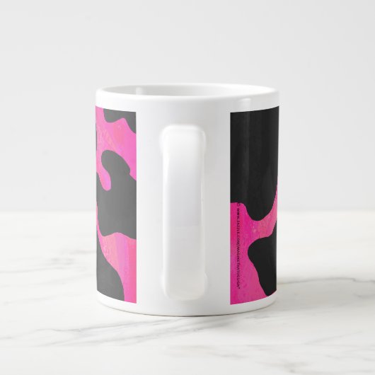 Monogram Koe Hot Pink en zwarte afdrukken Jumbo Beker (Achterkant)