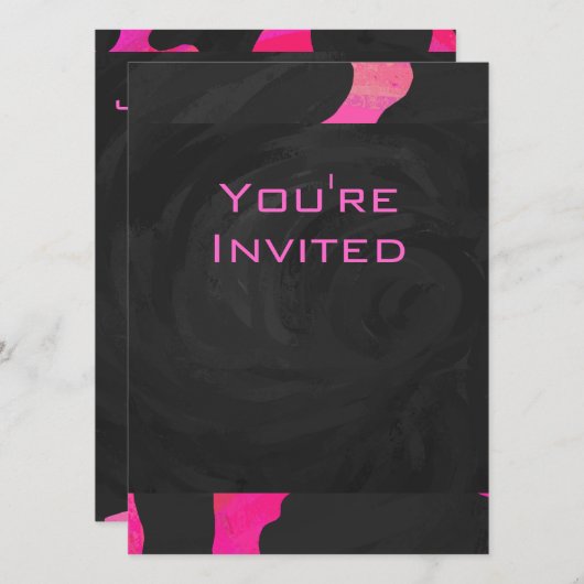 Monogram Koe Hot Pink en zwarte afdrukken Kaart (Voorkant / Achterkant)