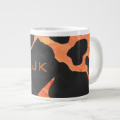 Monogram Koe Zwart en Oranje afdrukken Extra Grote Mok (Voorkant rechts)