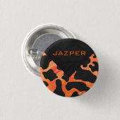Monogram Koe Zwart en Oranje afdrukken Ronde Button 3,2 Cm (Voorkant /achterkant)