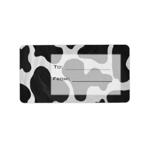 Monogram Koe zwart-wit Etiket